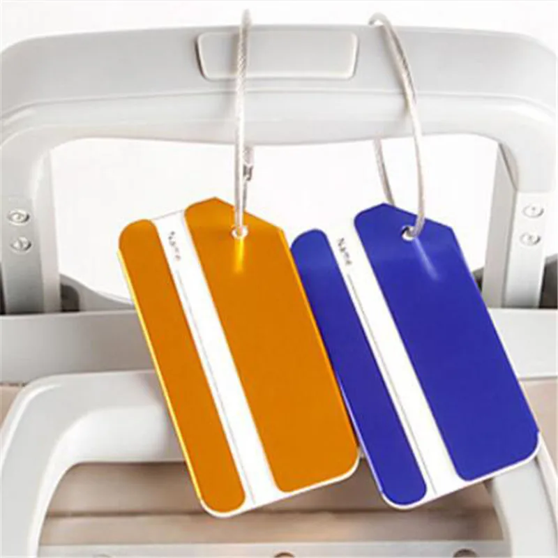 

Aluminium Luggage Tag Travel Accessories Baggage Name Tags Suitcase Address Label Holder Organizer for Travel Luggage Strap