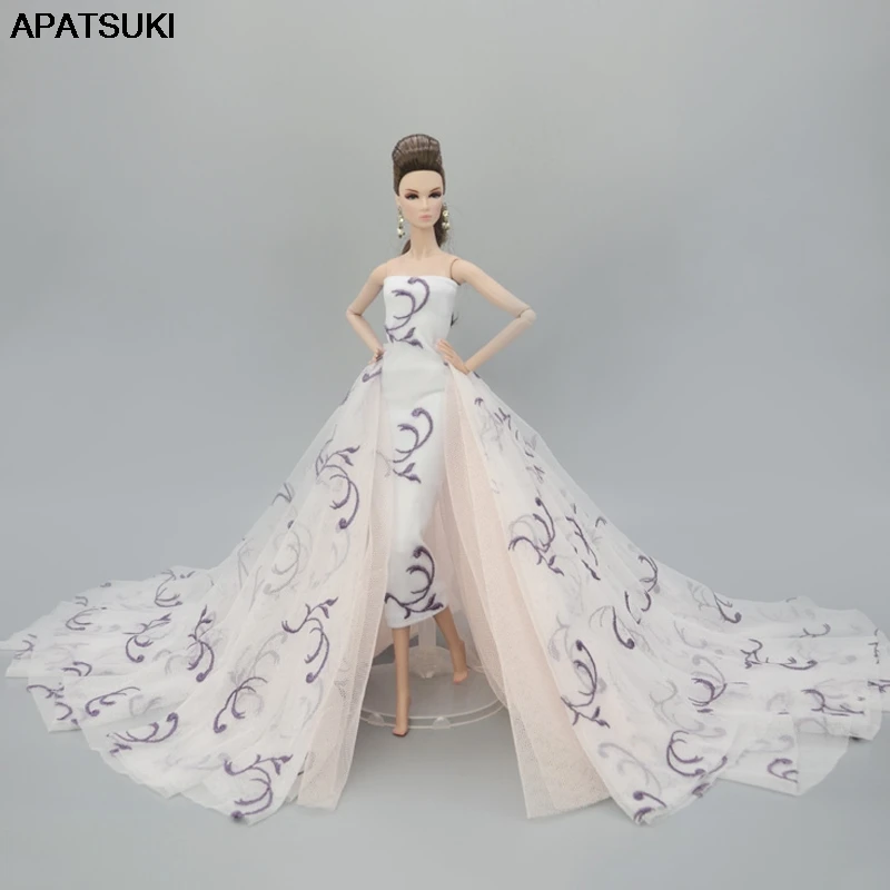 Ropa de muñeca de moda blanca para Barbie, trajes de muñeca