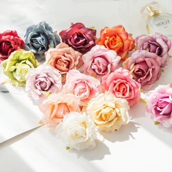 100PCS Artificial Silk White Roses Wedding Needlework Cake Accessories Christmas Wreath Material Fake Flowers Home Decoration