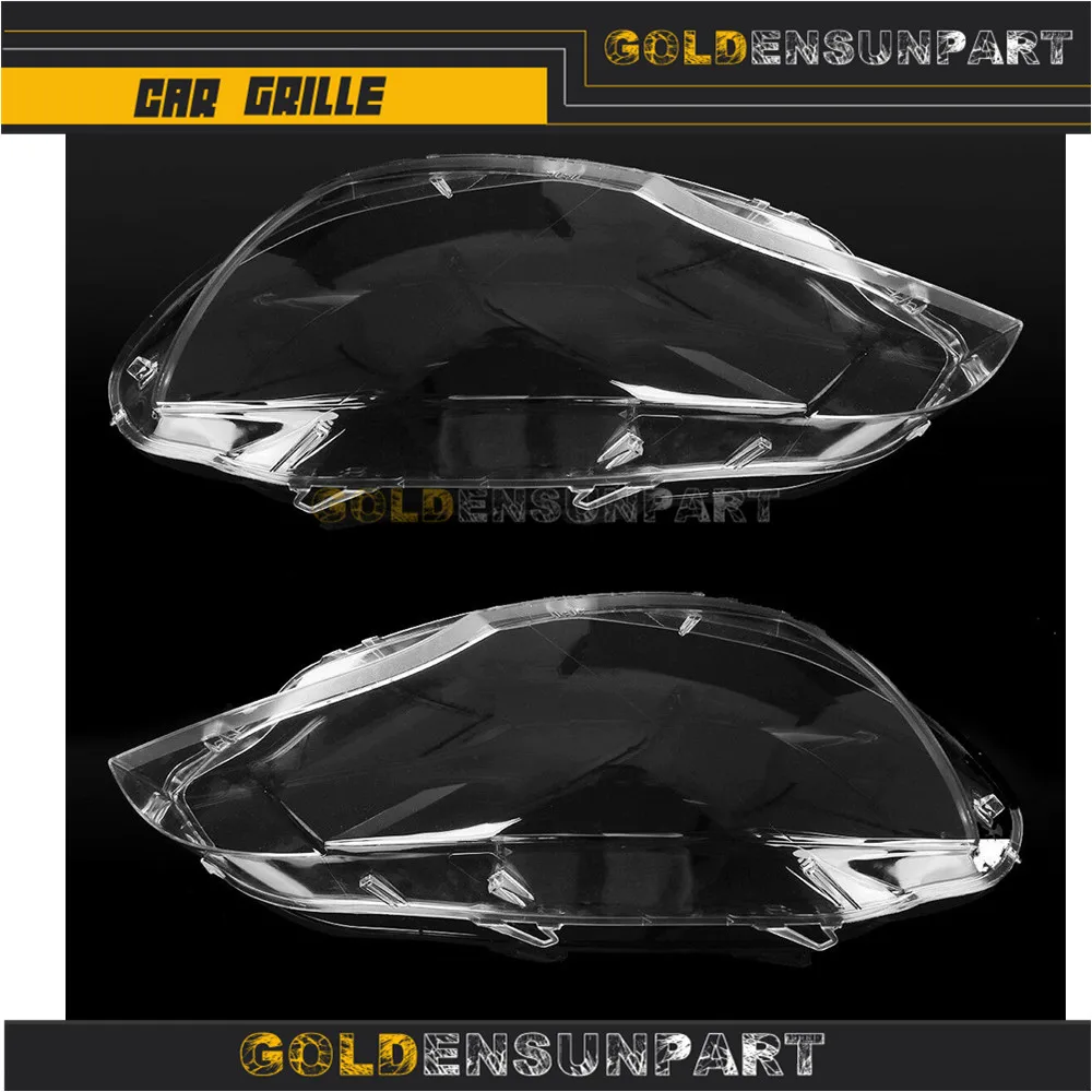 2008-2014-Lense-Lamp-Cover-Headlight-Cover-Lampshade-Bright-Pair For-BMW-X6-E71