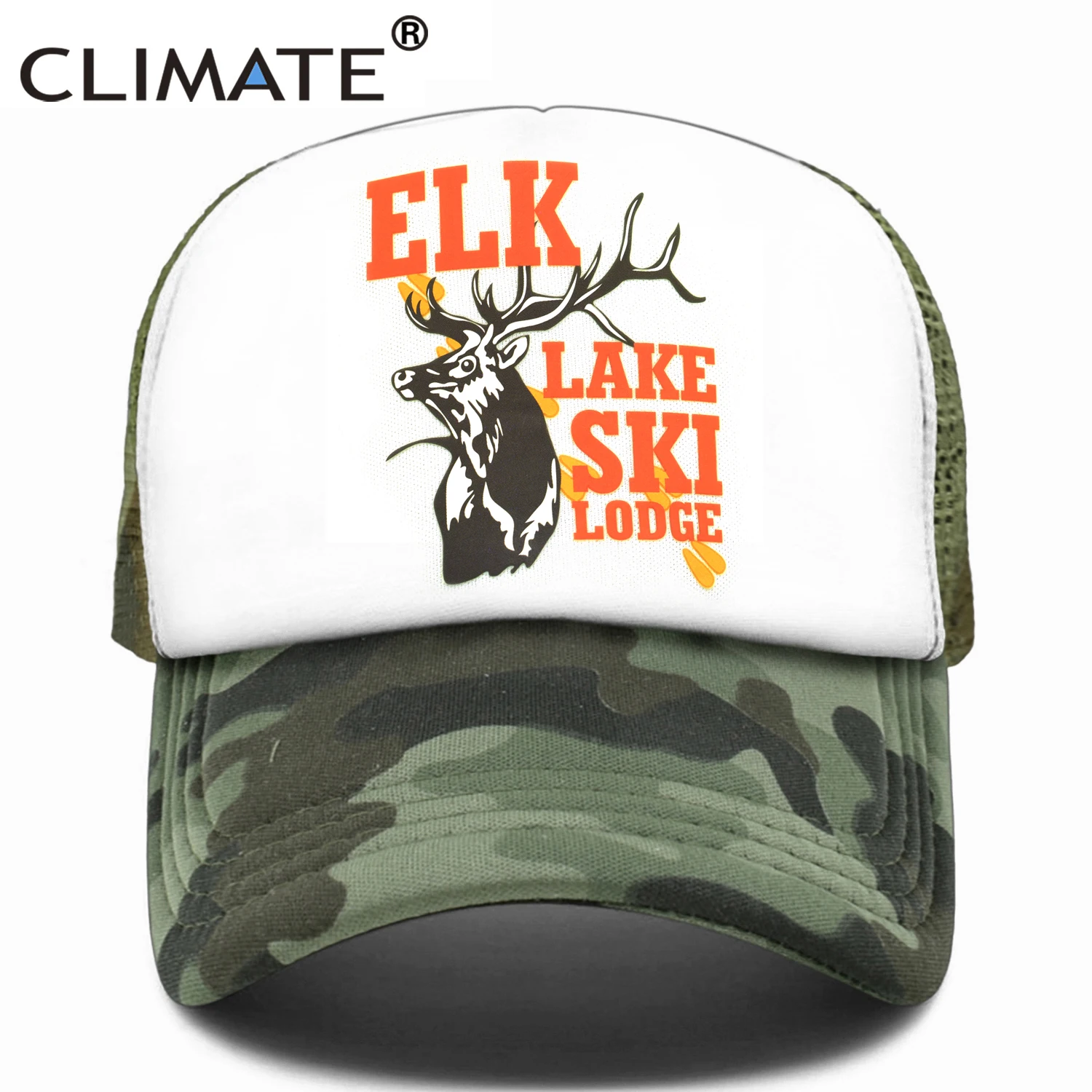 CLIMATE Deer Elk Cap Hunt Hunting Deer Trucker Cap Men Caribou Camouflage Hat Baseball Cap Summer Mesh Cap for Hunt Hunting