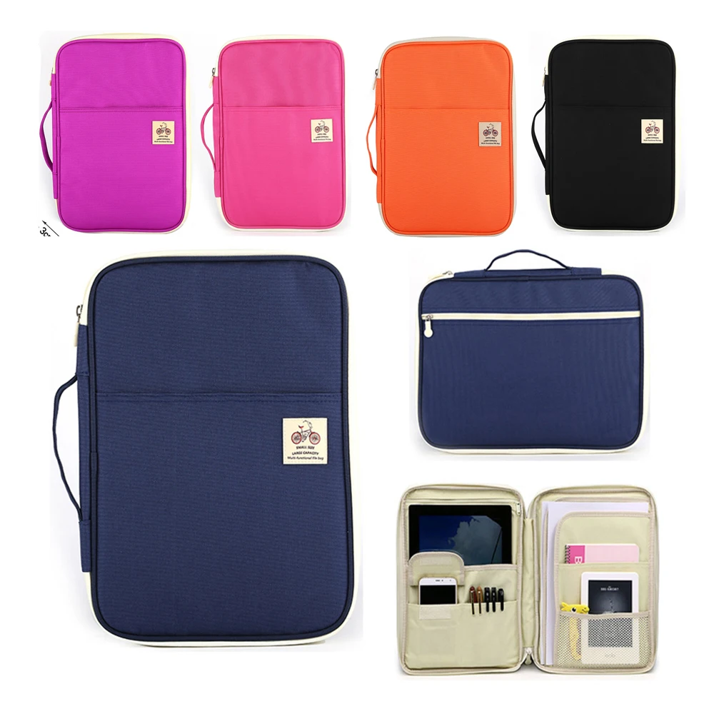 Tas Dokumen A4 Multifungsi Kantong Arsip Portabel Tahan Air Kain Oxford Notebook Jinjing Terorganisir Tas Komputer Ipad