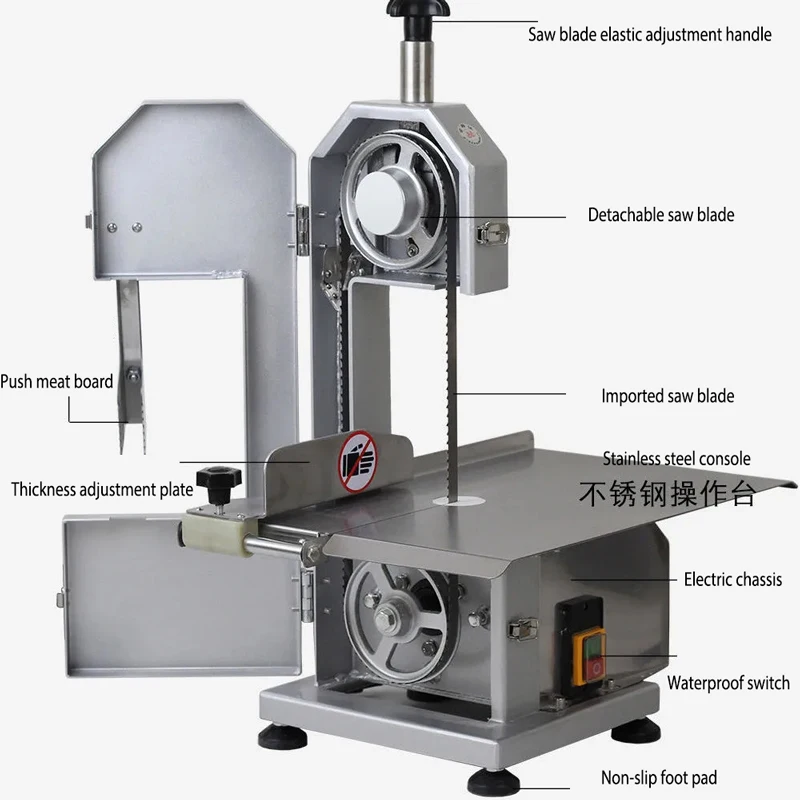 قطاعة اللحوم العظام اللحوم شريحة آلة قطع المنشار الحزامي قطاعة اللحوم المجمدة قطع شريحة لحم تقطيع التجاري نشر الأضلاع/الأسماك/اللحوم/لحوم ا...
