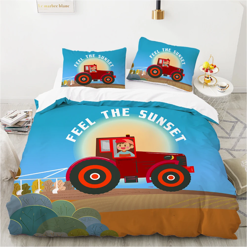 Car Cartoon Kids Bedding set for children baby girls Duvet cover set pillow case Bed linens Quilt cover 240x220 140x200  sunset