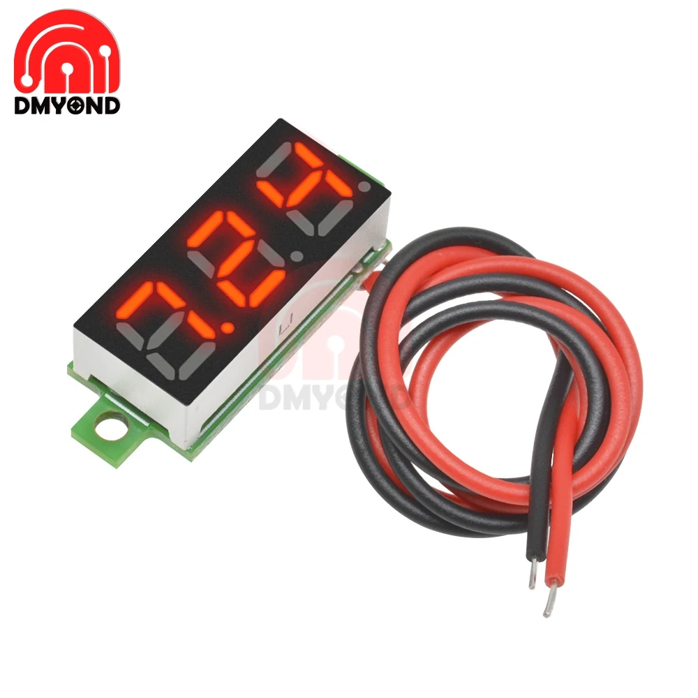 DC 2.5V-30V 12V 24V 0.28 pollici 2 fili voltmetro voltmetro Volt Tester rivelatore Monitor LED rosso schermo auto moto elettrico