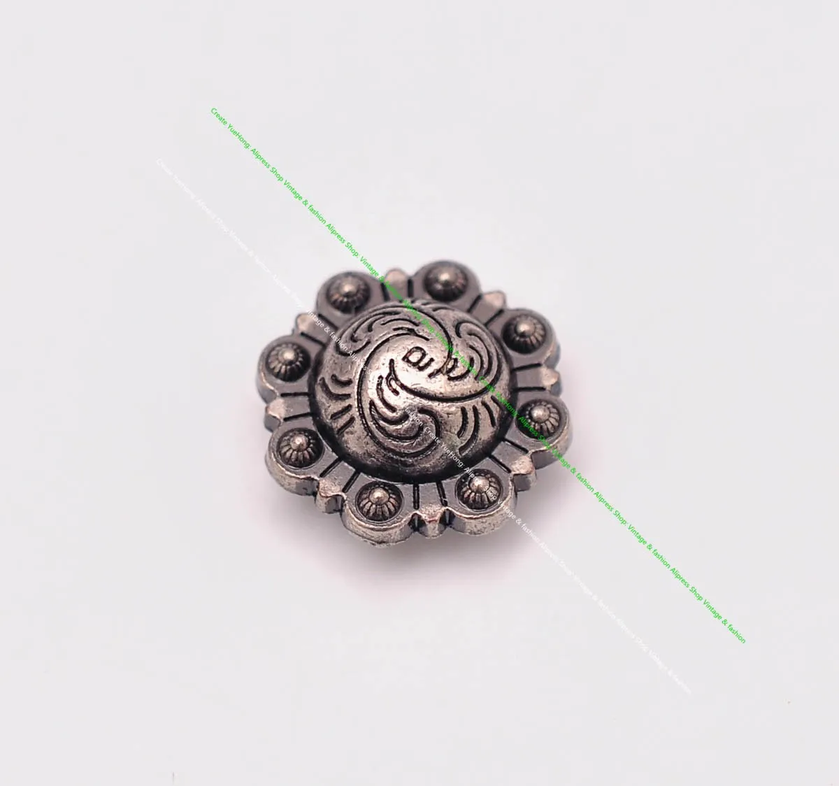 20 stücke 16mm Vintage Silber Westlichen Blumen Beere Conchos Screwback Für Leathercraft Pferd Sattel Gürtel Brieftasche Hut Decor – Detail 4