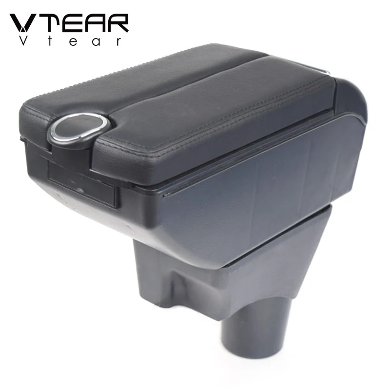 Vtear Car Armrest Organizer USB Storage Box Leather Interior Center Console Decoration Accessories For Nissan Sunny Versa 2012