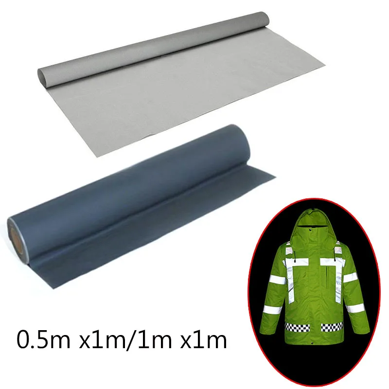 0.5/1m x1m Cycling Reflective Fabric Night Cycling Traffic Sewing Material Safety Patch Cloth DIY Material Clothing Accessories