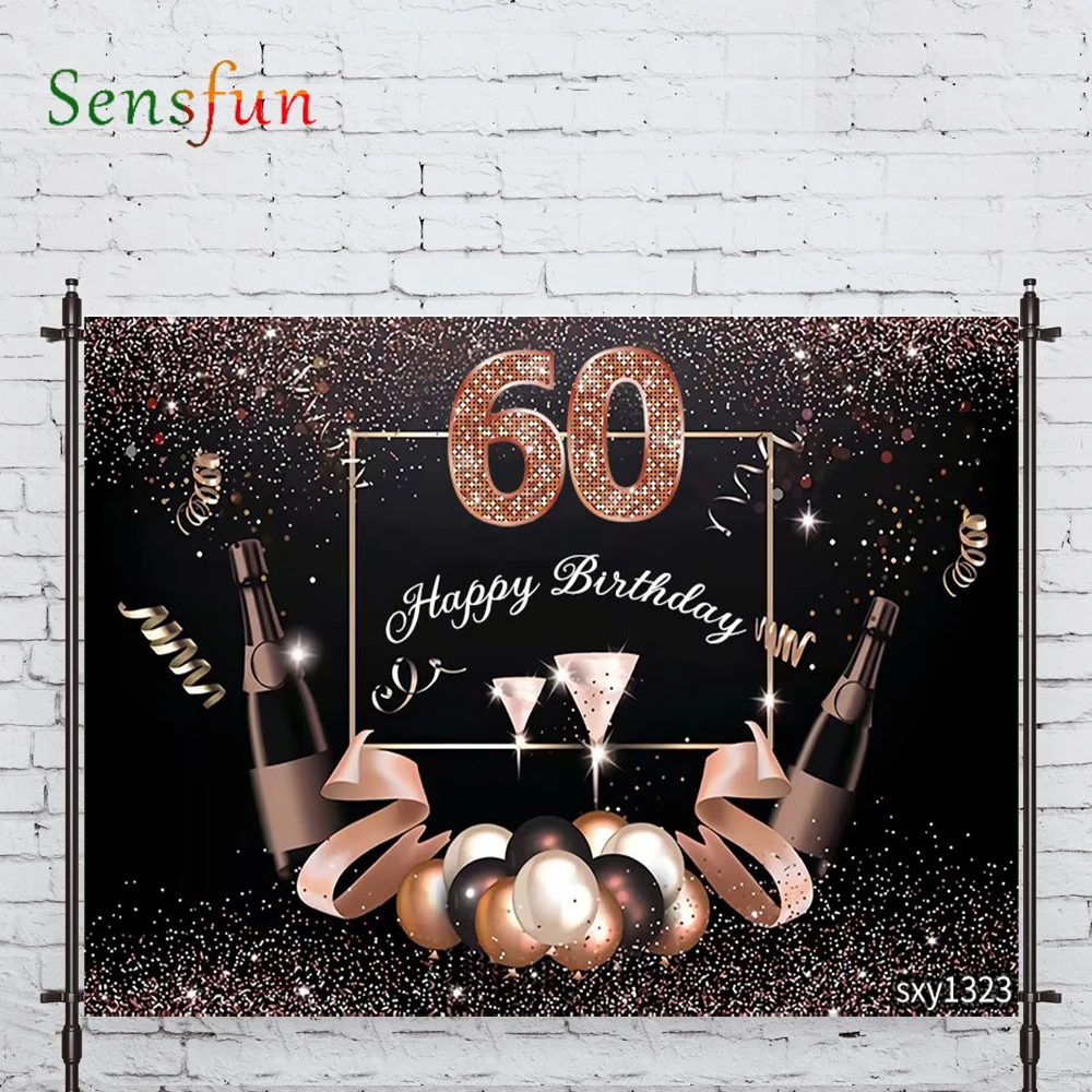 LEVOO Photographic Background Celebrate Birthday Champagne Balloon Backdrop Photo Shoot Photocall Photobooth Prop Custom