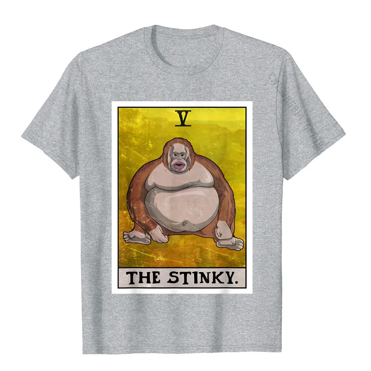 Th Stinky Meme Tarot Card Uh Oh Stinky Monkey T-Shirt Cotton Tops Shirts For Men Customized T Shirts Birthday Prevailing