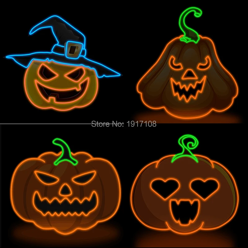 Helloween Neon LED Mask Funny Pumpkin Party Mask Party Costume Masks EL Light Up Coslay Mask Pumpkin Series Supplies