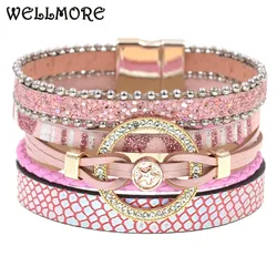 Charm Leather Bracelets For Women Trendy Boho bracelet Multilayer Wrap Bracelet women Female Jewelry