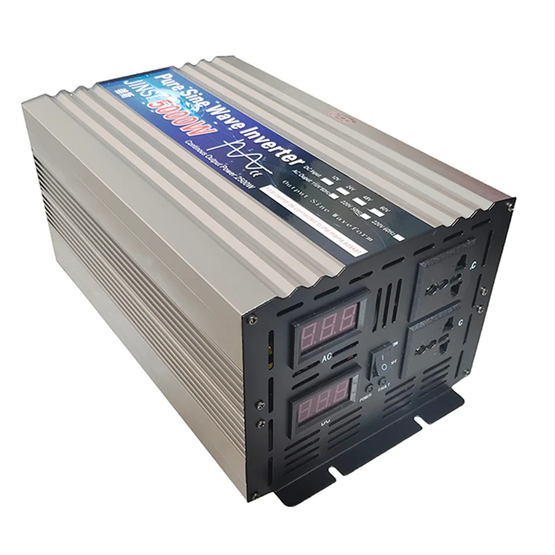 Imagem -03 - Inversor de Energia Solar de Onda Senoidal Pura Conversor de Carro Display Led Tensão dc 12v a 220v ac 12v 24v 48v 220v 5000w 6000w