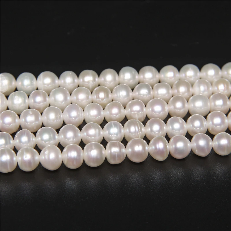 100% Real Natural Freshwater Pearl Beads For Jewelry Making Potato Round White Pearl Loose Beads DIY Bracelet Necklace 14\