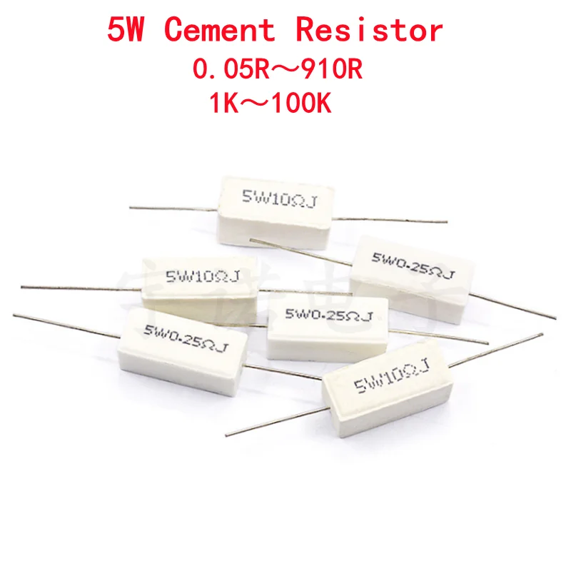 

Цементный резистор 5 Вт 5%, сопротивление мощности 0,1 ~ 10K 0.1R 0.5R 1R 10R 100R 0,22 0,33 0,5 1 2 5 8 10 15 20 25 30 100 1K 10 кОм, 10 шт.