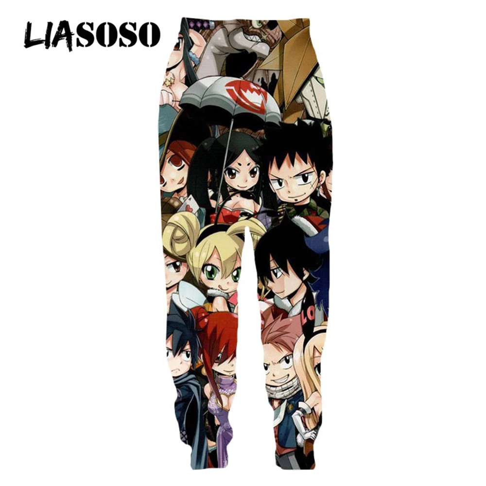 LIASOSO 3D Print Anime FAIRY TAIL Many Face Sweatpants Casual Streetwear Harajuku Trousers Jogging Women Men's Oversize Clothes