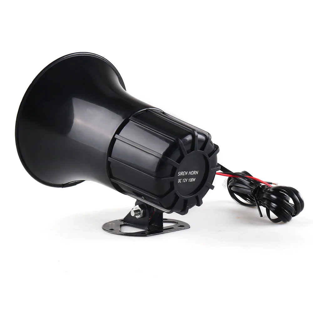 12V 50W 120dB Air Siren Horn Warning Alarm Megaphone for Car Truck MIC Speaker 7 Sounds Loud for Car Van Truck Train RV Boat