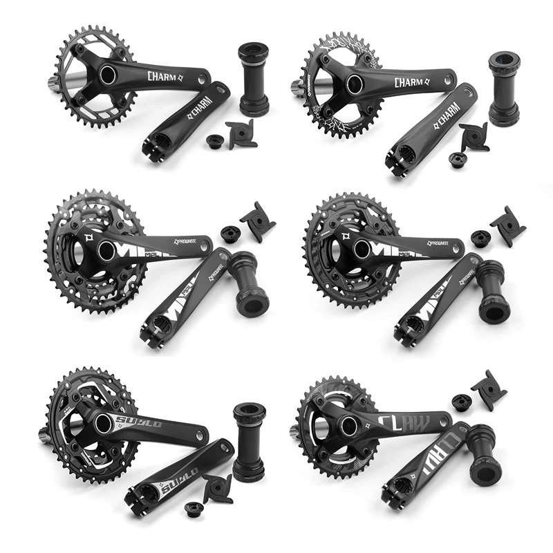 Prowheel MTB Crankset 6 7 8 9 10 11 Speed Mountain Bike Sprocket 170mm Crank Single/Two/Three Chainring Crankit Bicycle Parts