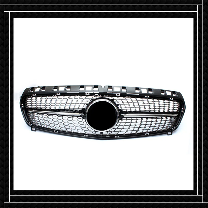 

Diamond Style Black/Silver Mesh Grilles For Mercedes benz W176 A45 A45 A180 A200 A260 2013-2015 Auto Part Front Bumper Grille