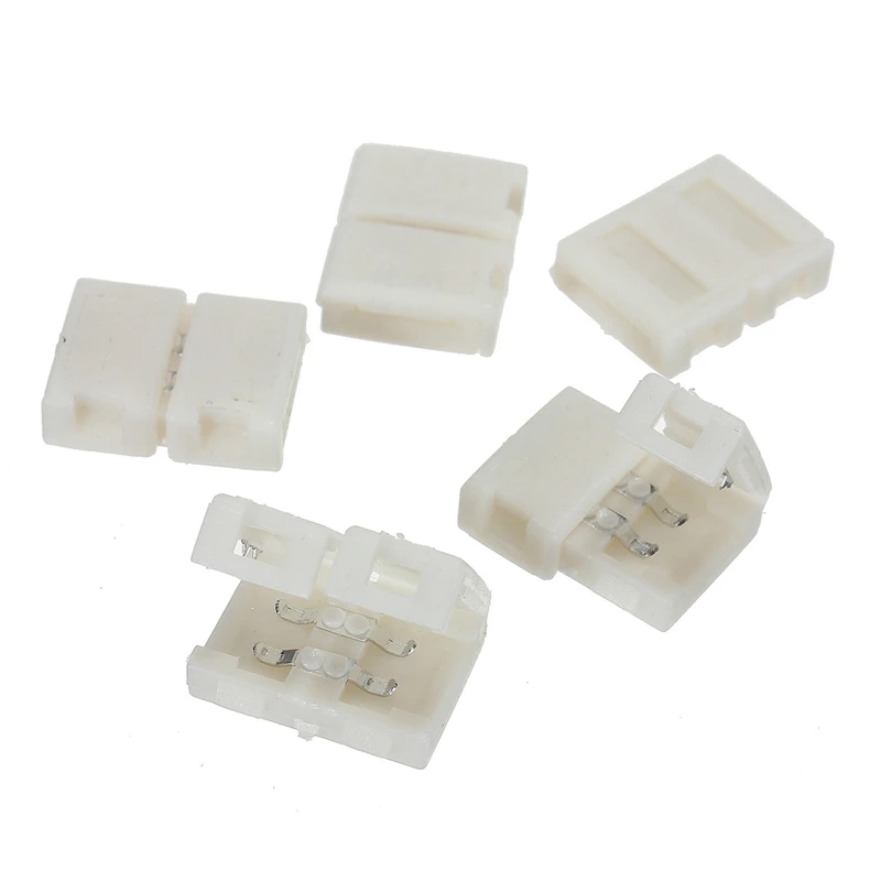 Connecteur de bande LED 100, 5/10/20/3528 pièces/lot, 8mm, 2 broches, adaptateur PCB pour bande LED, couleur unique, livraison directe