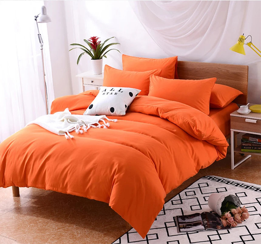 

Full Queen Polyester 4Pcs Bedding Set Bedclothes Sets Bedroom Bed Linens Duvet Cover Flat Bed Sheets Pillowcase Home textiles