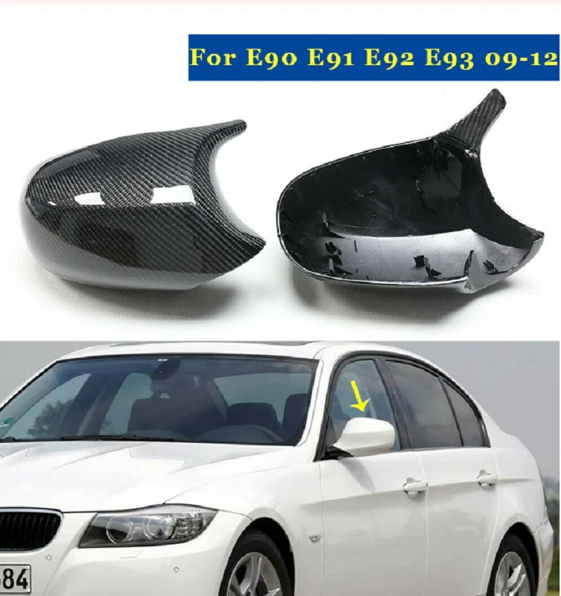 

Real Carbon Fiber Side Mirror Cover Caps Fit For BMW 3 Series E90 E91 E92 E93 E81 E82 E87 E88 Pre-LCI / LCI Replacement Cover