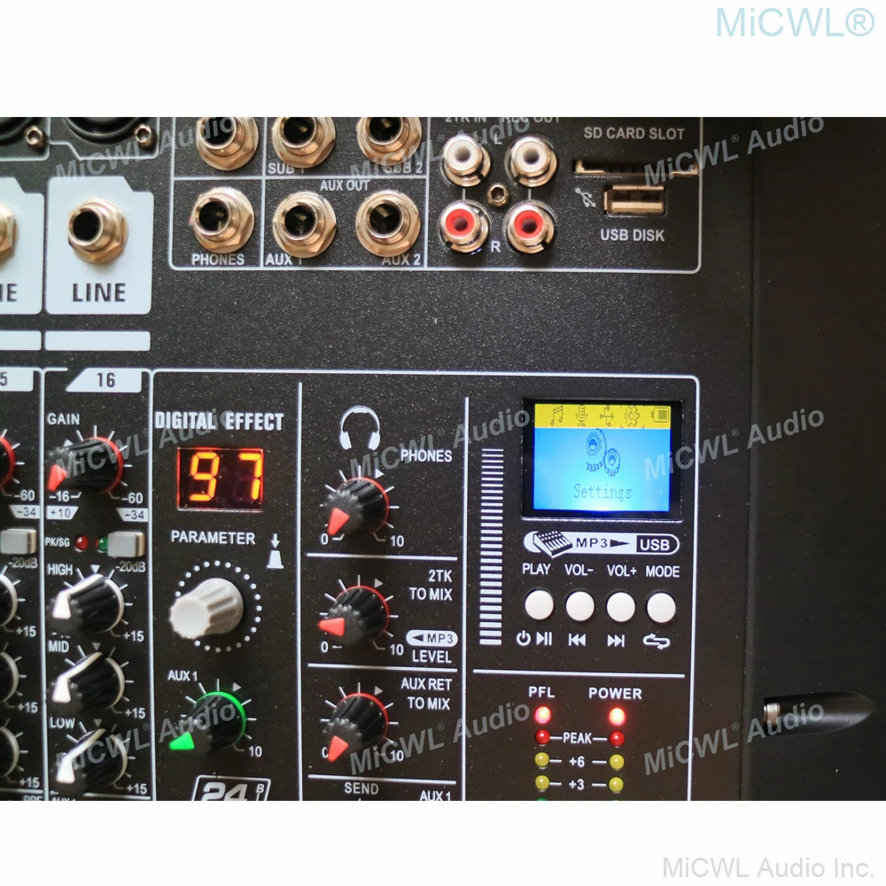 MiCWL TX8-خلاط رقمي احترافي للميكروفونات ، وحدة تحكم للمزج ، مجموعة مزدوجة ، 8 قنوات