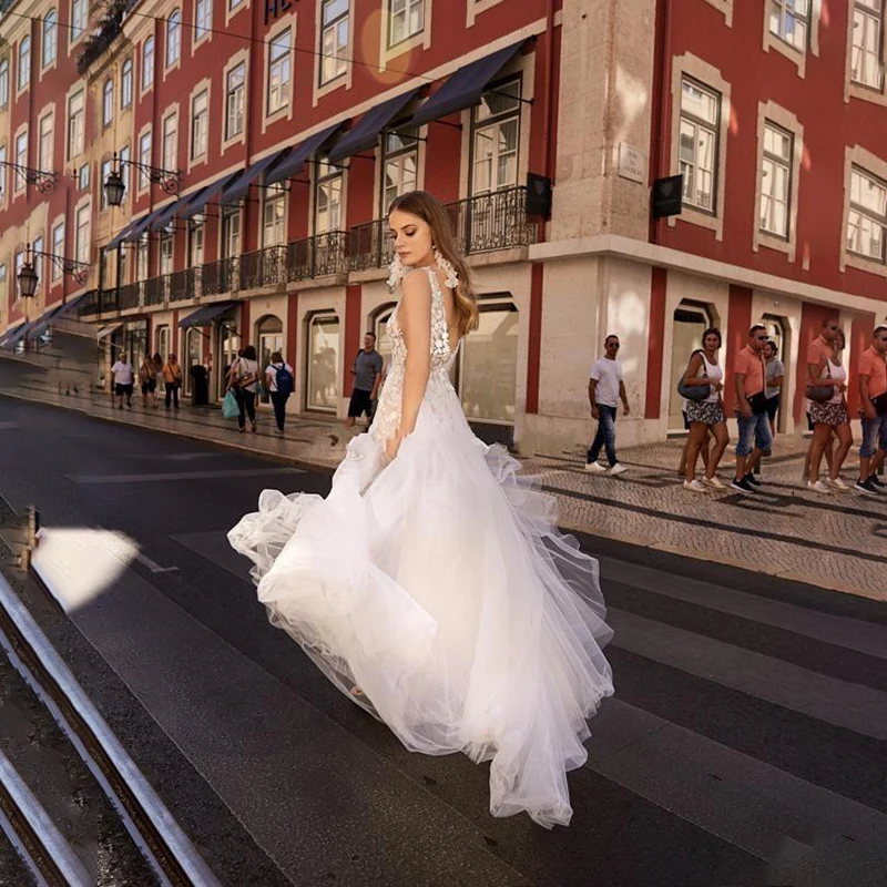 Robe de mariée en dentelle style Boho, Sexy, dos nu, tenue de plage, sur mesure, 2021