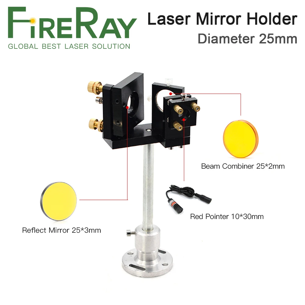 FireRay E Series First Mirror Mount Include Beam Combiner and Red Pointer For CO2 Laser Engraving Cutting Machine