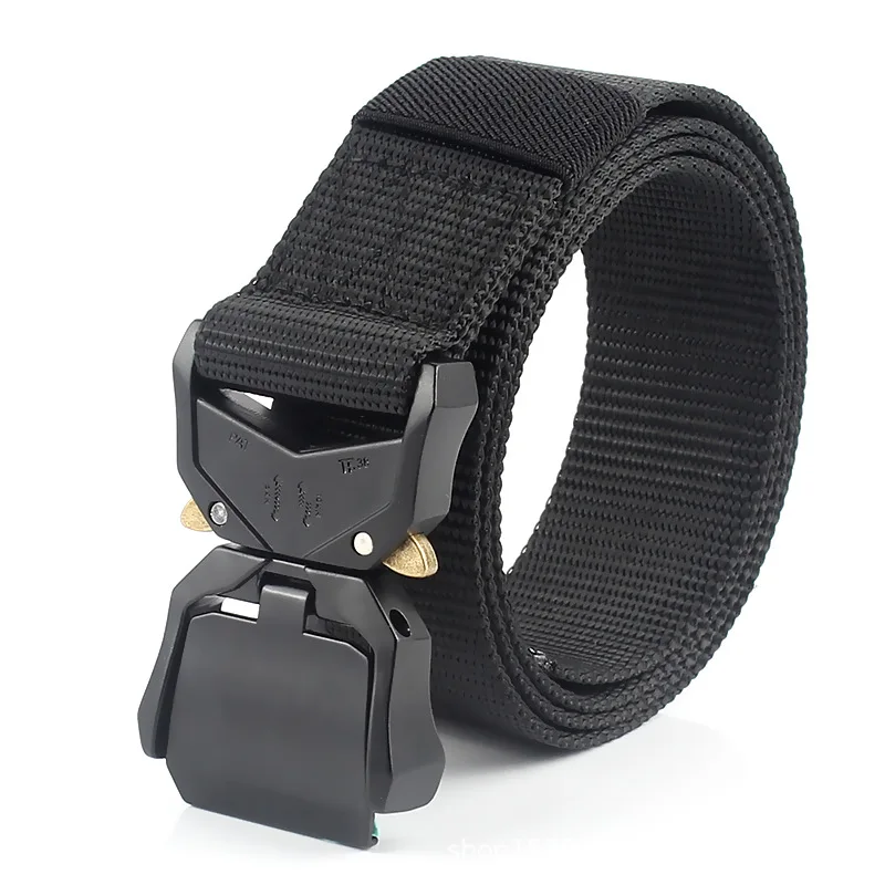 Belts For Men Tactical Belt Buckle Training  Aluminum Alloy Quick Release Buckles Outdoor Sports Strap Waist Belts 125cm