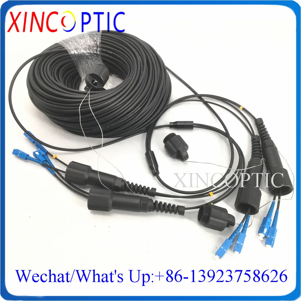 

30M,SM,MM 4Core,G657A,OM1 OM2 Armored Black Cable,4.0mm,4C Multimode SingleMode PDSCPC Armoured Fiber Optic Patch Cord Connector