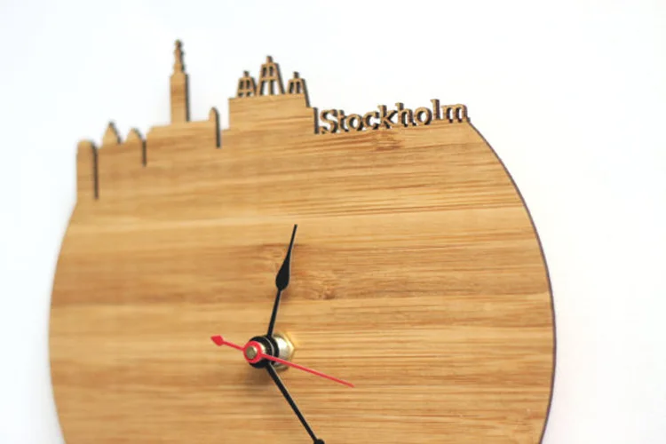 Stockholm Skyline Wall Clock Living Room Office Wall Wall Table Quartz Clock City Silhouette