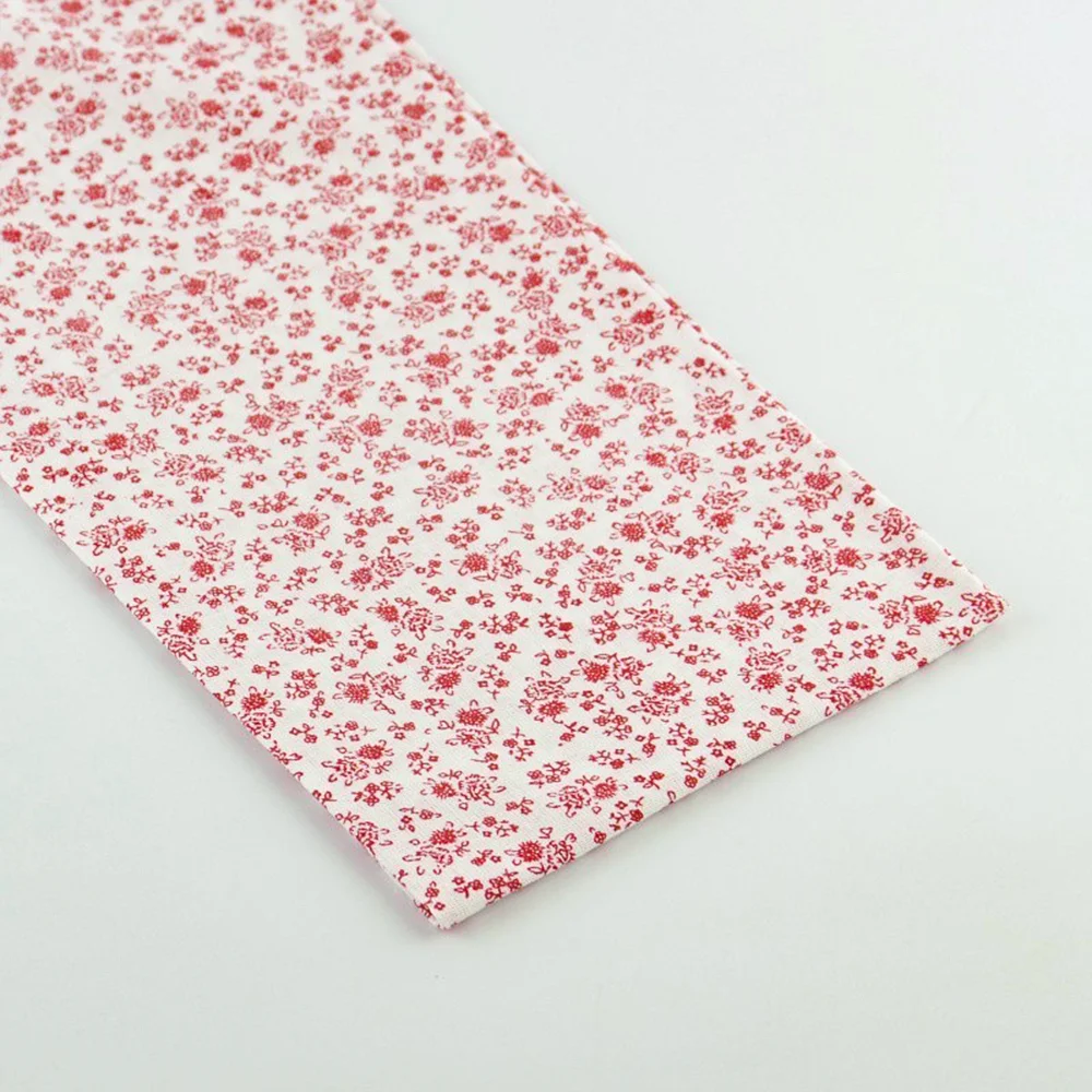 1 Piece Red Little Floral Design Printed Cotton Fabric 50cmx50cm Pre-cut Fat Quarter Tissue Quilting Sewing Patchwork Tecidos