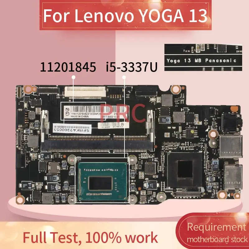 

11201845 For Lenovo YOGA 13 i5-3337U Laptop motherboard SR0XL DDR3 Mainboard