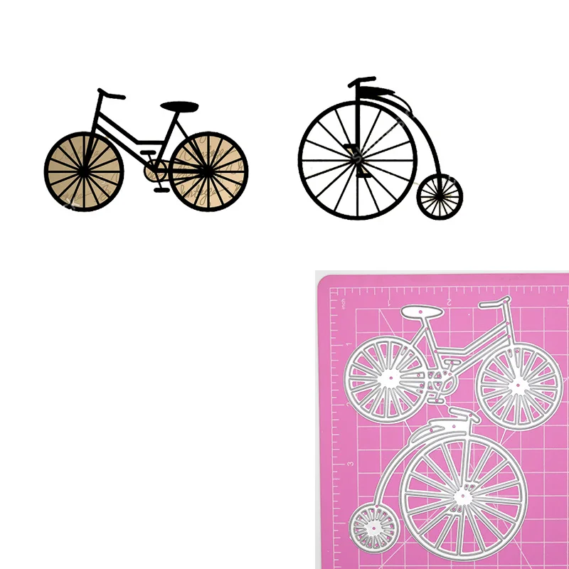 Old Bicycle Unicycle Metal Cutting Dies Steampunk Gear Set Stencil For DIY Scrapbooking Card Craft Decorative