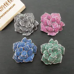 APDGG 33x35mm Gold plated cubic zircon CZ Flower Crystal connector Tassel for necklace pendant Jewelry DIY Jewelry Findings