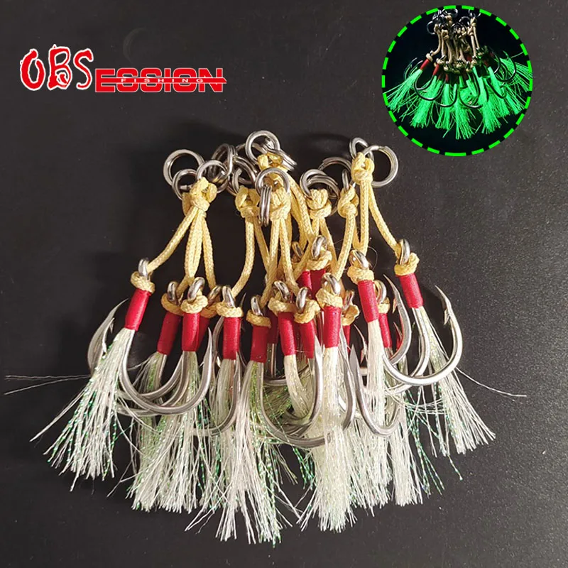 

TEASER【HK003】2pcs Double Single assist Jig hooks 1/0 2/0 3/0 4/0 5/0 Power twin assist hook SJ41 Stainless Steel Fishing Hook
