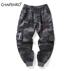 CHAIFENKO marka męskie spodnie joggery kamuflażowe spodnie Cargo mężczyźni Hip-Hop deskorolka Jogger moda Casual wiązki stóp spodnie mężczyźni M-8XL