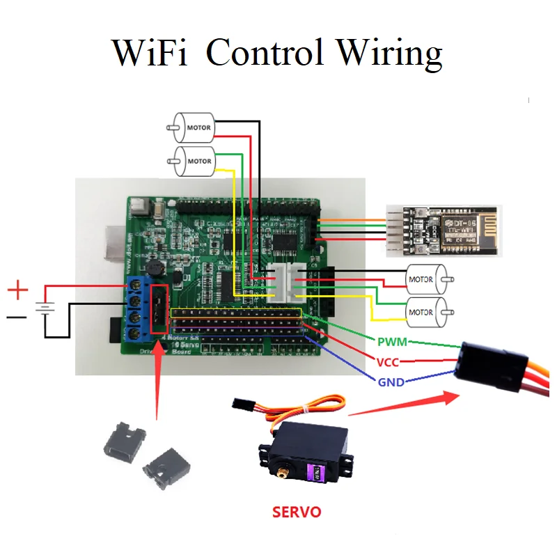 Bluetooth WiFi Handle Robot Tank Car Arm Gripper Controller Kit for Arduino Motor Servo Driver Shield Board with PS2 DIY
