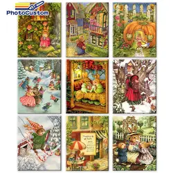PhotoCustom Pictures By Number Landscape Forest Painting By Number fairy tales Home Decor  wall decor Framed On Canvas Arts