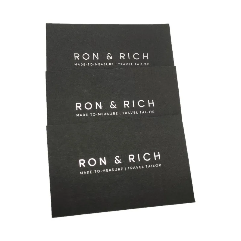 200 قطعة بطاقات عمل foi الفضة المطبوعة على 500gsm غير مصقول ورقة سوداء احباط على بطاقة اسم مزدوجة الوجهين