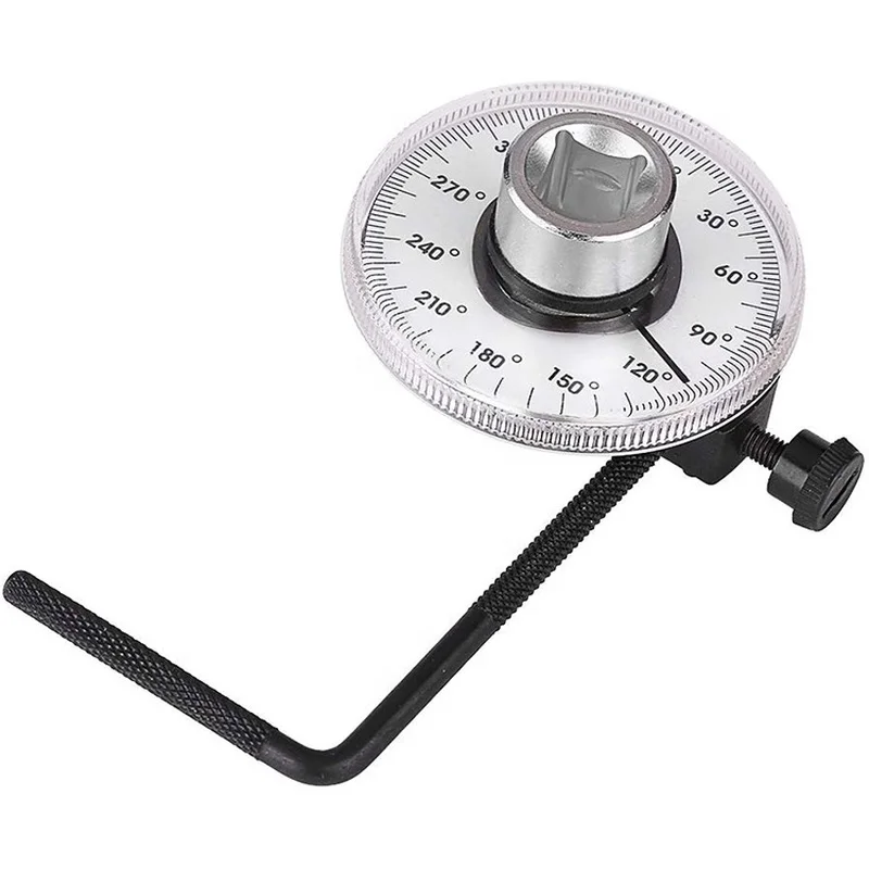 1/2 Inch Adjustable Torsion Angle Wrench, 360 Degree 1/2" Drive Torque Angle Gauge Meter Angle Rotation Measurer Tool Wrench