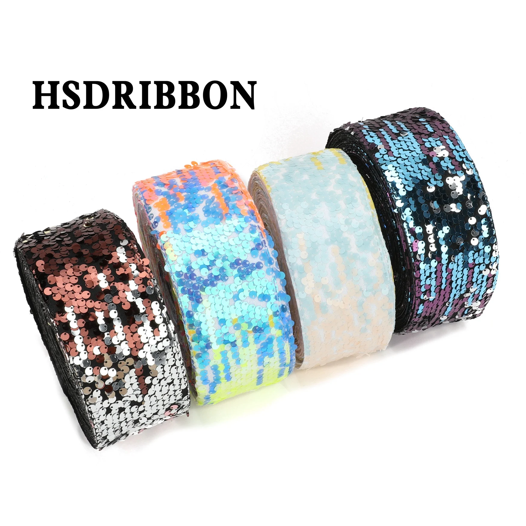 HSDRIBBON 3inch 75mm HSD-Genuine Sequin Ribbon 25Yards/Roll