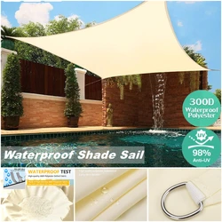 300D Waterproof Sun Shade Sail Rectangle Sunshade Sail Outdoor Garden Awnings Terrace Canopy Swimming Camping Hiking Yard Sail