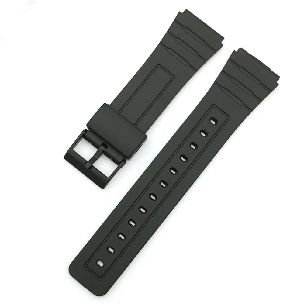 12mm 14mm 16mm 18mm 20mm 22mm Universal Resin Watch Strap Sport Black Plastic Pin Buckle Bracelet Band Accessories for Casio