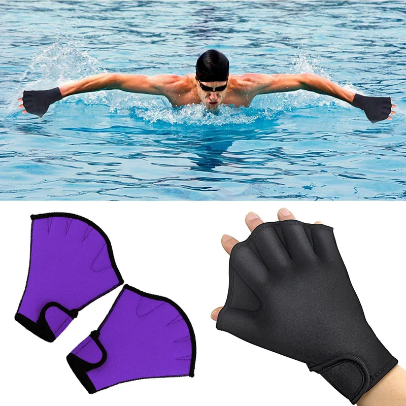 

1Pair Neoprene Diving/Swimming Gloves Aquatic Fitness Water Resistance Training Fingerless Paddles Swimming Training Palm Webbed