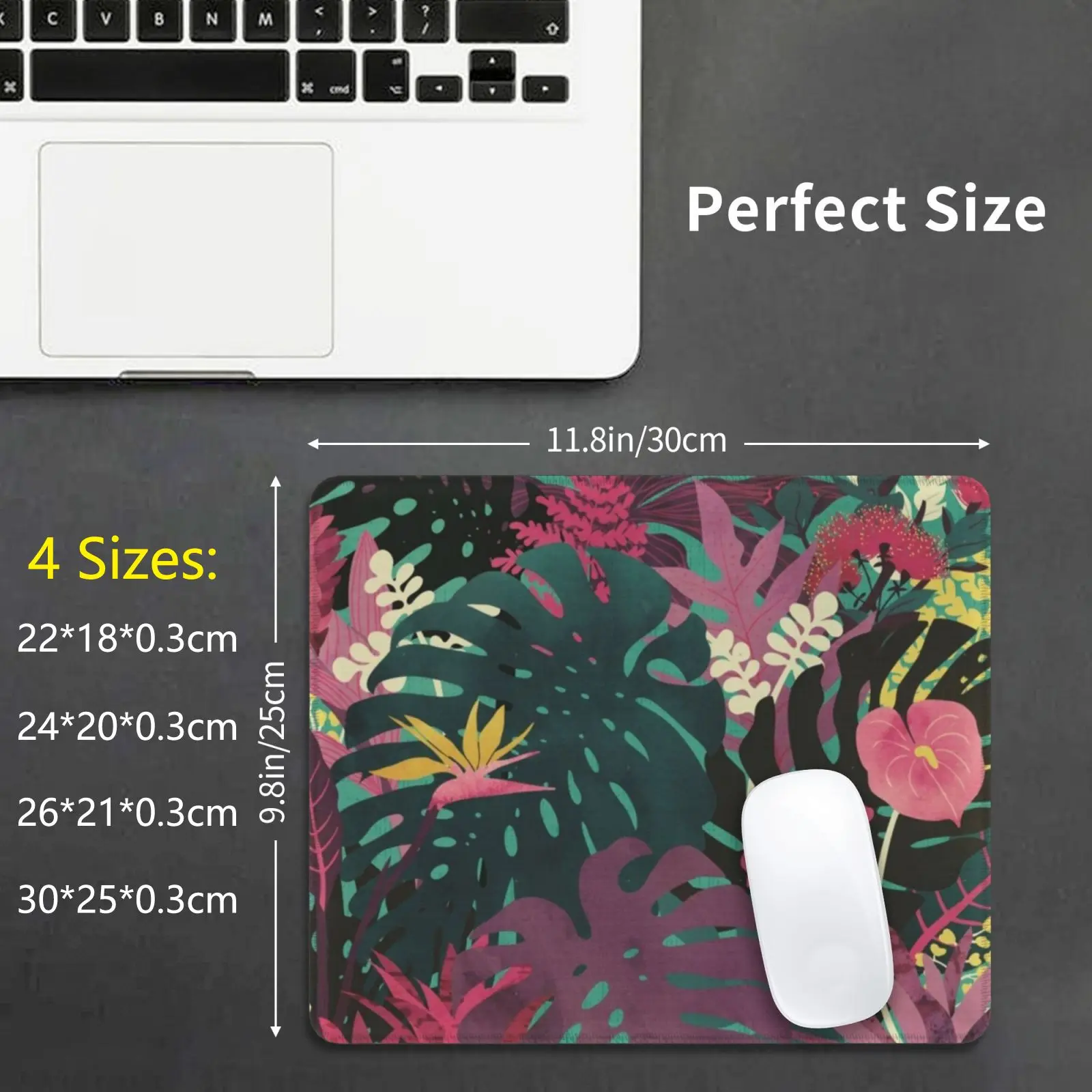 Tropical Tendencies Mouse Pad DIY Print Tropical Floral Hawaii Aloha Flower Leaves Vintage Island