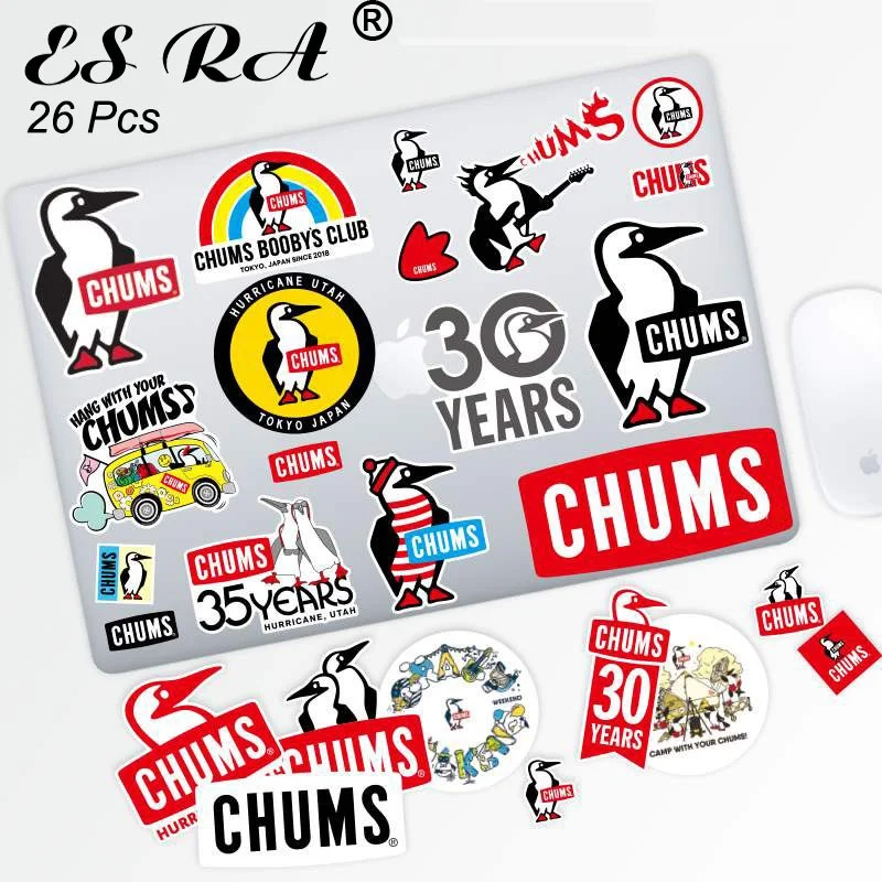 26 Pcs/Set 3~13cm  Outdoor Stickers Waterproof PVC Penguin Brand Label for Car  Laptop Pitcher  Luggage Journal Decorate