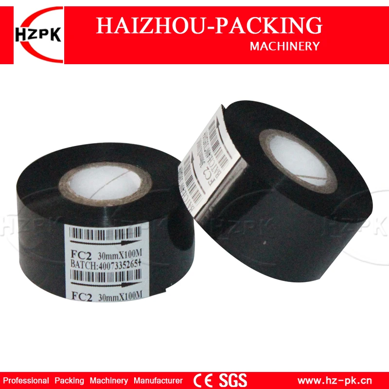 HZPK Ribbons For Heat Ribbon Printing Machine Replacement Part DY-8 Date Printer Color Black,Red,Blue,White,Golden,Silvery 100m