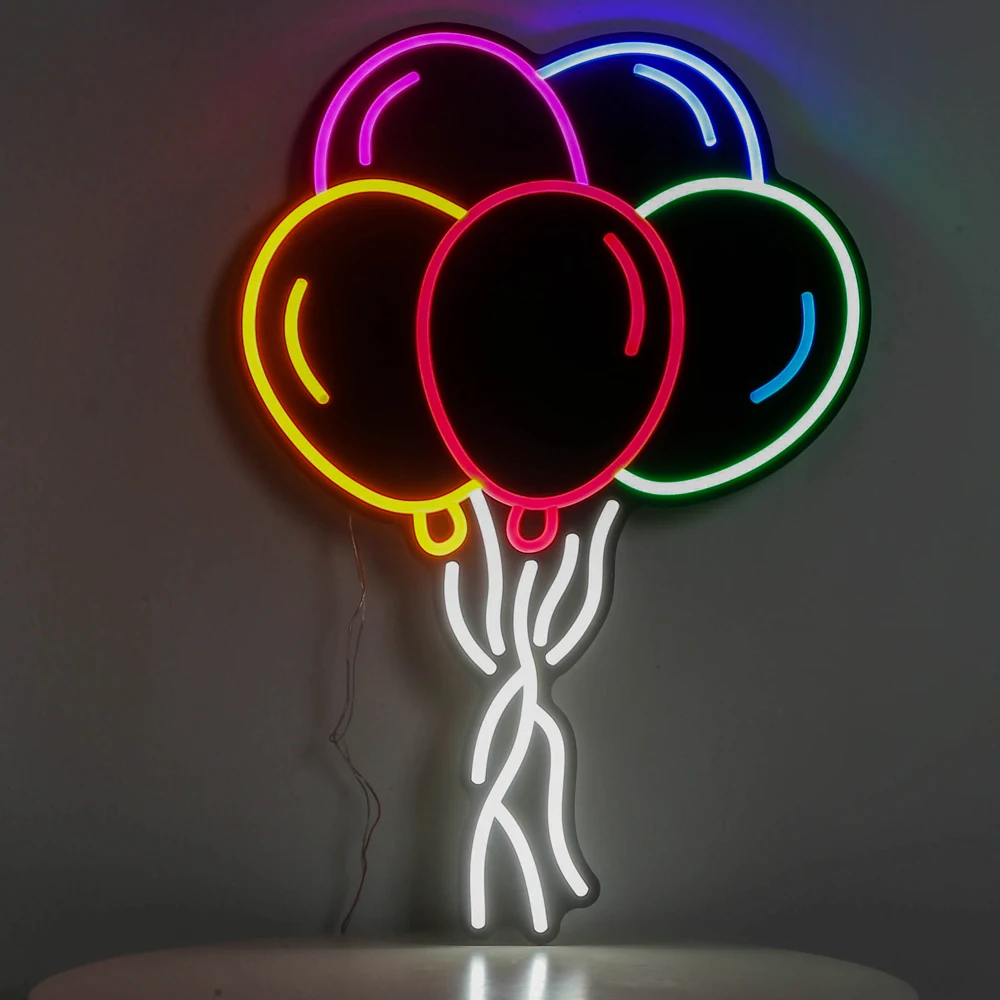 Lampada al Neon palloncini colorati insegna al Neon bambini regalo per bambini decorazioni murali infantili festa di compleanno camera da letto soggiorno Bar caffetteria